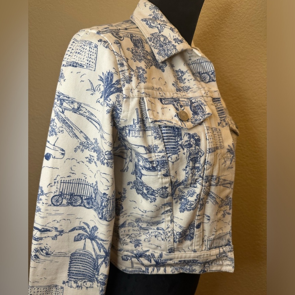 American Apparel Blue Toile Print Jacket Size S